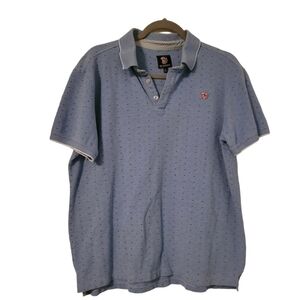 Olefant Blue Embroidered Elephant Short Sleeve Polo Shirt